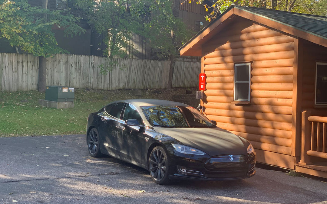 2 Tesla Charging Stations @ Cedar Lodge