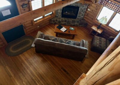 Log Cabin with loft, full kitchen, whirlpool, lodging on the lower dells WI. River at Cedar Lodge and Settlement, cabin rentals