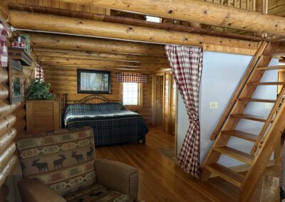 Log Cabin with Whirlpool, lodging on the lower dells WI. River at Cedar Lodge and Settlement