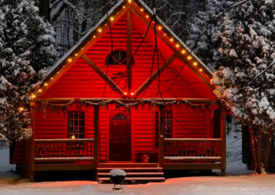 Log Cabin with two bedroom and loft, lodging on the lower dells WI. River at Cedar Lodge and Settlement