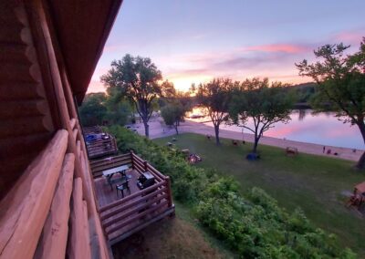 Waterfront resort, River view lodging on the lower dells WI. River at Cedar Lodge and Settlement