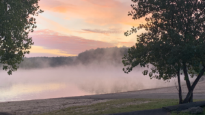 Steam off the WI River, Lower Dells, Cedar Lodge and Settlement