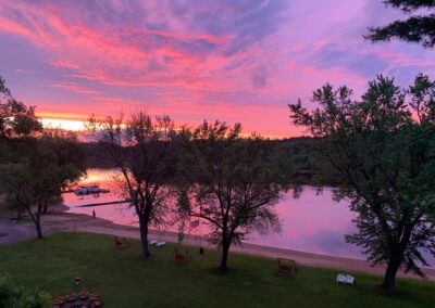 Waterfront resort, River view Kitchenette lodging on the lower dells WI. River at Cedar Lodge and Settlement