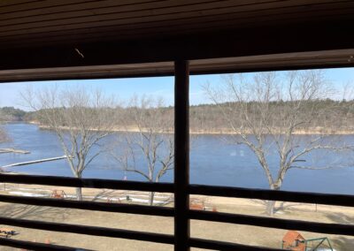 Deluxe Lodge room Balcony, lodging on the lower dells WI. River at Cedar Lodge and Settlement