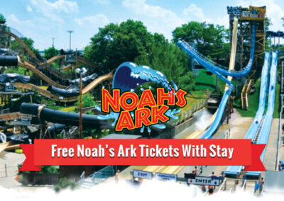 Noah's Ark waterpark included with stay at Cedar Lodge and Settlement in Wisconsin Dells, Cabin rentals, waterfront resort